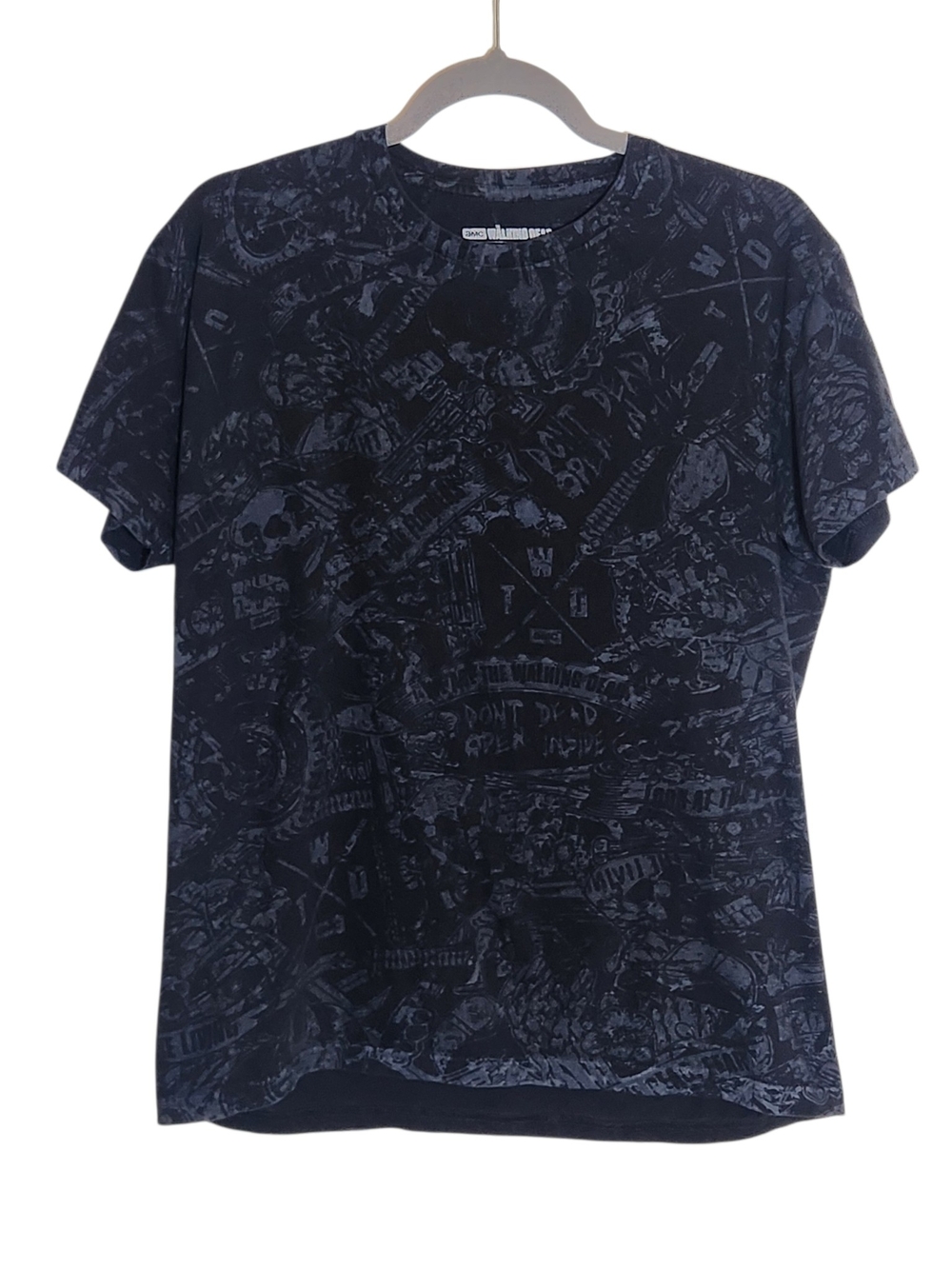 The Walking Dead Supply Drop Black Allover Print Short Sleeve Tee Size Large
